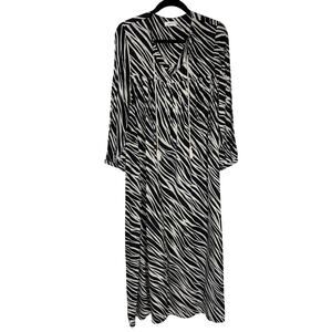 Anine Bing Darcy Maxi Dress Zebra Black White Women's S Resortwear Tassels
